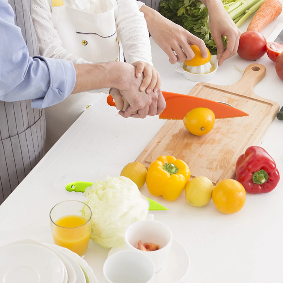 Пластиковый нож для фруктов безопасный хлеба салата кухонный детский поварской