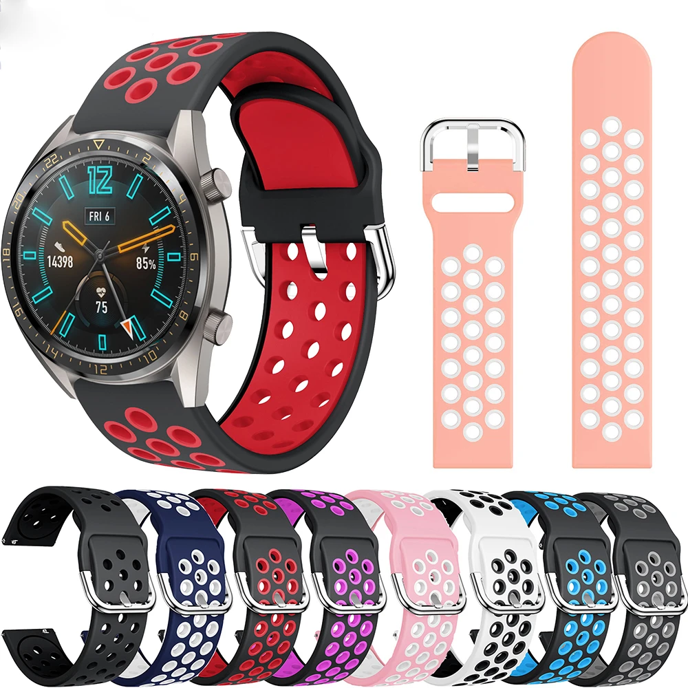 

20mm 22mm Silicone Strap For Huawei Watch GT GT2 42mm 46mm WatchBand Sport Replacement Wristband for Huami Amazfit GTR 42mm 47mm