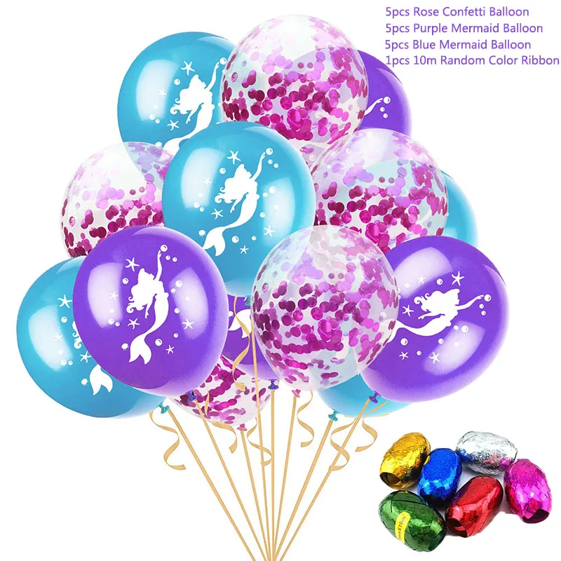 15pcs mermaid C STARLZMU 9 шт Русалка шары металлик хром шары Русалка цвета в фиолетовый зеленый и синий шары из латекса цвета металлик Вечерние - Цвет: 15pcs mermaid C