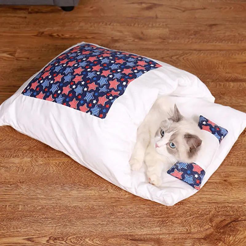 

Dog Pet Bed Kennel Cat Winter Warm Dog House Sleeping Bag Long Plush Super Soft Pet Bed Puppy Cushion Mat Cat Supplies