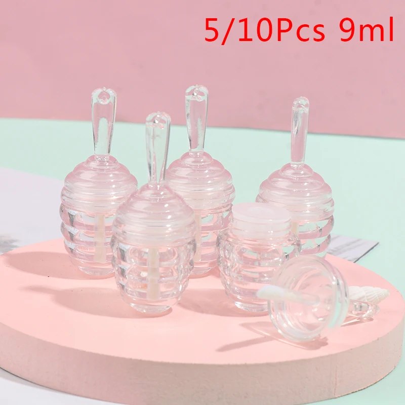 

5/10Pcs Empty Lip Gloss Tube Containers ClearMini Sample Cosmetic Refillable Lip Balm Bottles 9ml