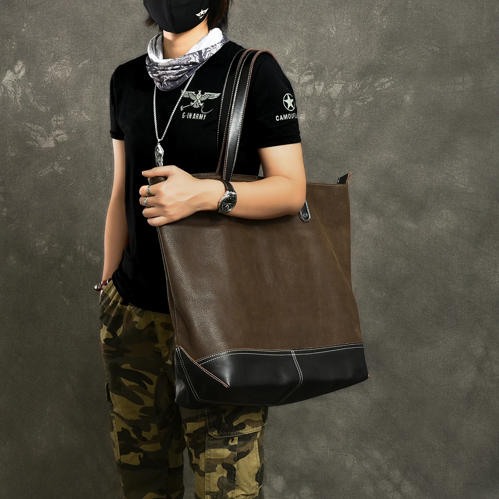 Очень большие женские и мужские сумки на плечо из натуральной кожи повседневные