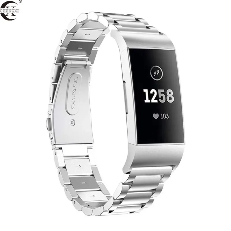 Браслет из нержавеющей стали для Fitbit Charge 3 SE металлический ремешок часов наручные