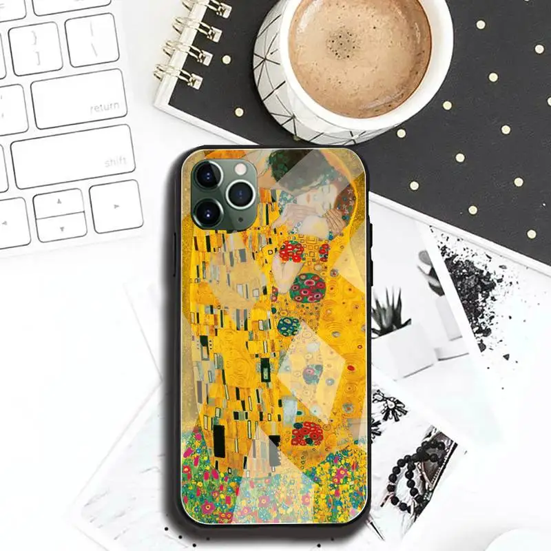 Чехол для телефона Kiss By Gustav Klimt закаленное стекло iPhone 12 Pro Max Mini 11 XR XS MAX 8X7 6S 6 Plus SE 2020