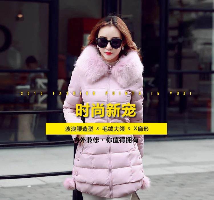 

long cotton padded clothes women's fashionable Winter new medium and and fashionable cotton padded jacket with thickened slim