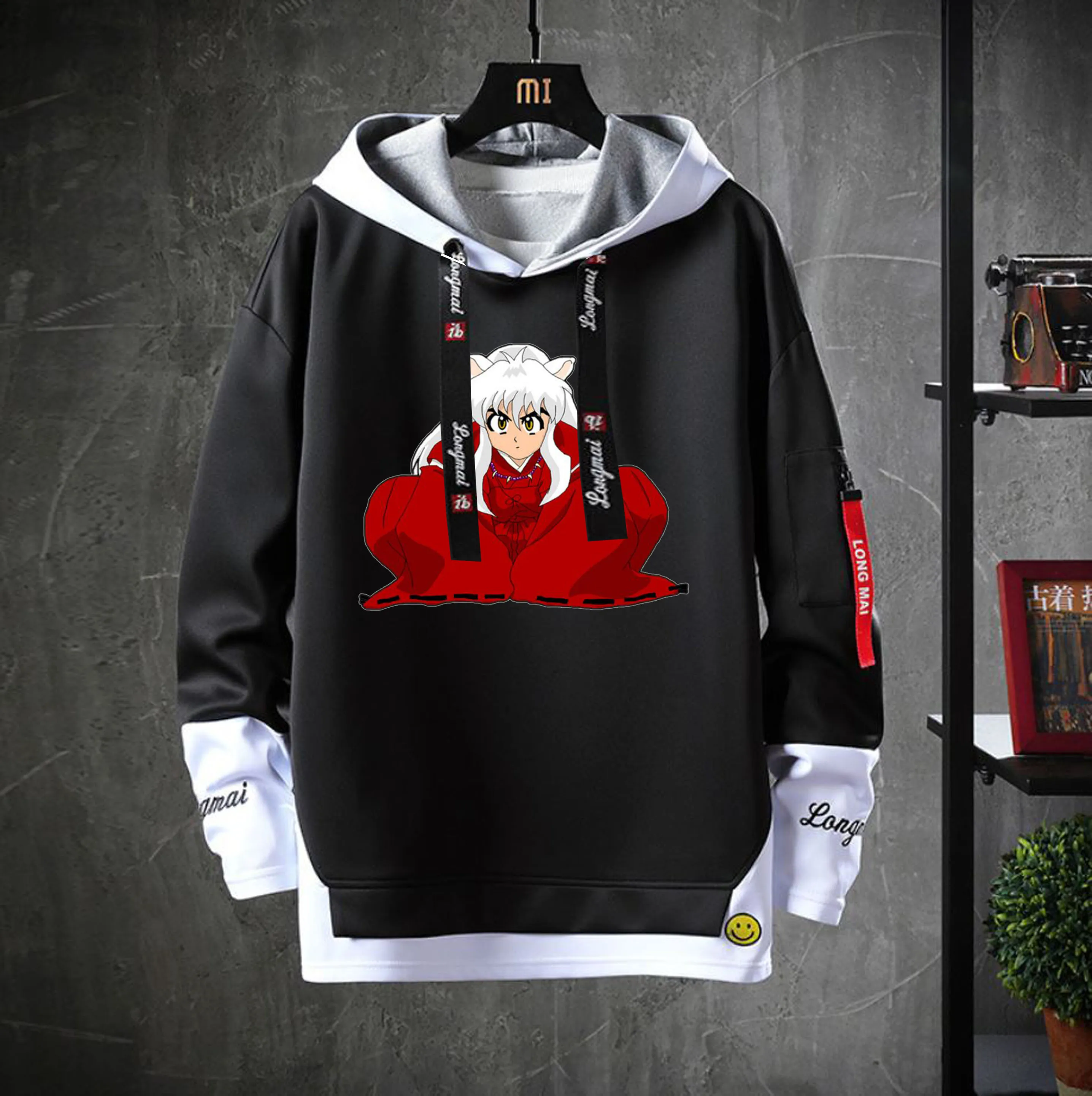 

Мультфильм аниме Inuyasha с капюшоном для подростков, костюмы для косплея пальто унисекс повседневный комплект платья из двух частей, толстовк...