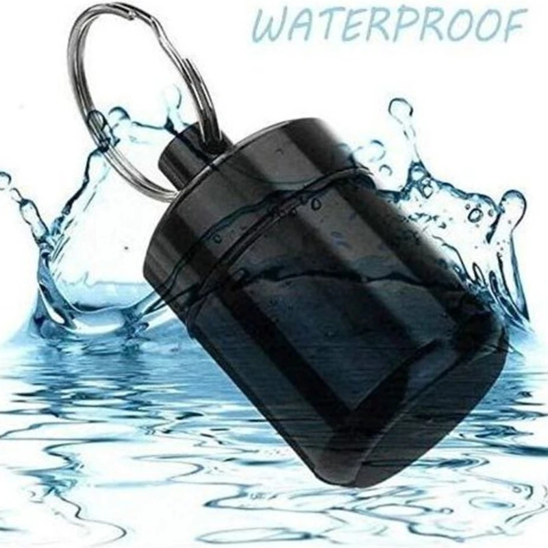 

G92F Aluminum Keychain Waterproof Pill Box Portable Mini Vitamin Holder Case Medicine Bottle Container Capsule Organizer