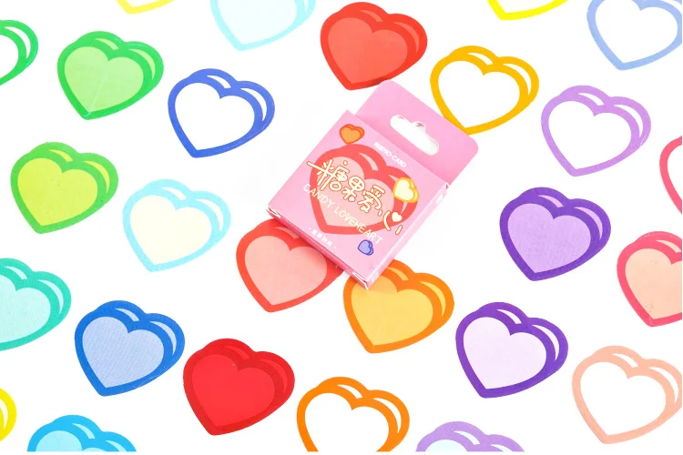 

Candy heart decorative sticker(1pack=45pieces)
