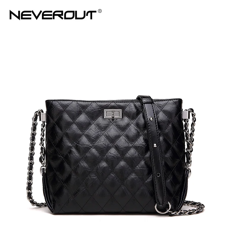 NEVEROUT 2 размера, Классическая Сумка Хобо в клетку, модная сумка через плечо, Высококачественная сумка из спилка, женская сумка на плечо с поворотным замком