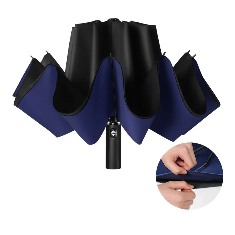 

Double Layer Windproof Women Automatic Umbrella Female Male Ten Bone Three Folding Men Umbrella Big Rain Business Parasol