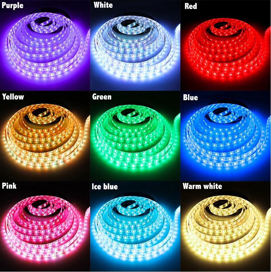 Лента Светодиодная гибкая 5 20 м 12 В постоянного тока 5050 2835 SMD RGB RGBW WW 60