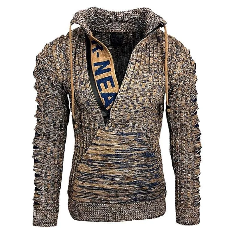 

Autumn/winter 2020 men's fashion long-sleeved lapel knitwear loose-fitting ply-size pullover sweater jacket to keep warm street