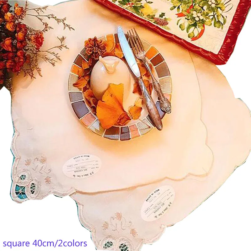 Кружевной вышитый Коврик для стола тканевый кофейный коврик чашка