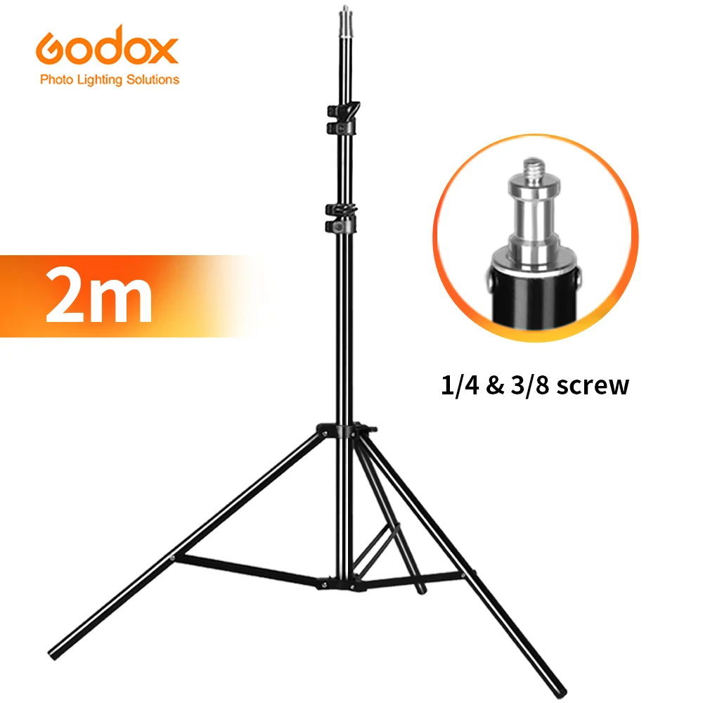 Heavy Duty Metal 2m Light Stand Max Load to 5KG Tripod for Photo Studio Softbox Video Flash Reflector Lighting Background Stand