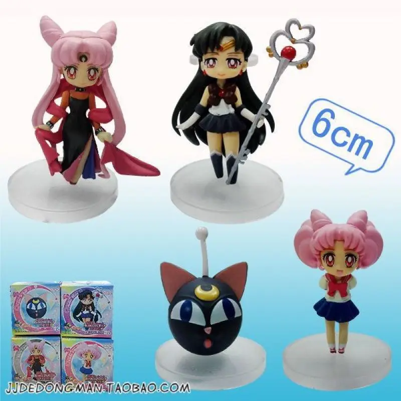 

4 вида 6 см 4 шт./компл. аниме мультфильм Сейлор Мун фигурка подарок детские игрушки искусственное украшение торта куклы подарок