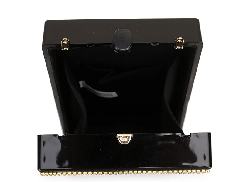 

New Arrival Black Acrylic Sexy Woman Pattern Diamond Women Handbag Party Clutch Evening Bag Chain Purse Crossbody Bag