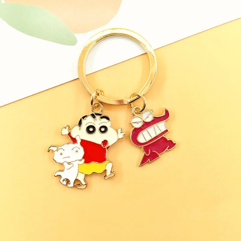 

Classic Japanese Anime Character Crayon Small New Key Chain Fashion Ladies Gift Key Ring Fashion Pendant Key Chains 2021