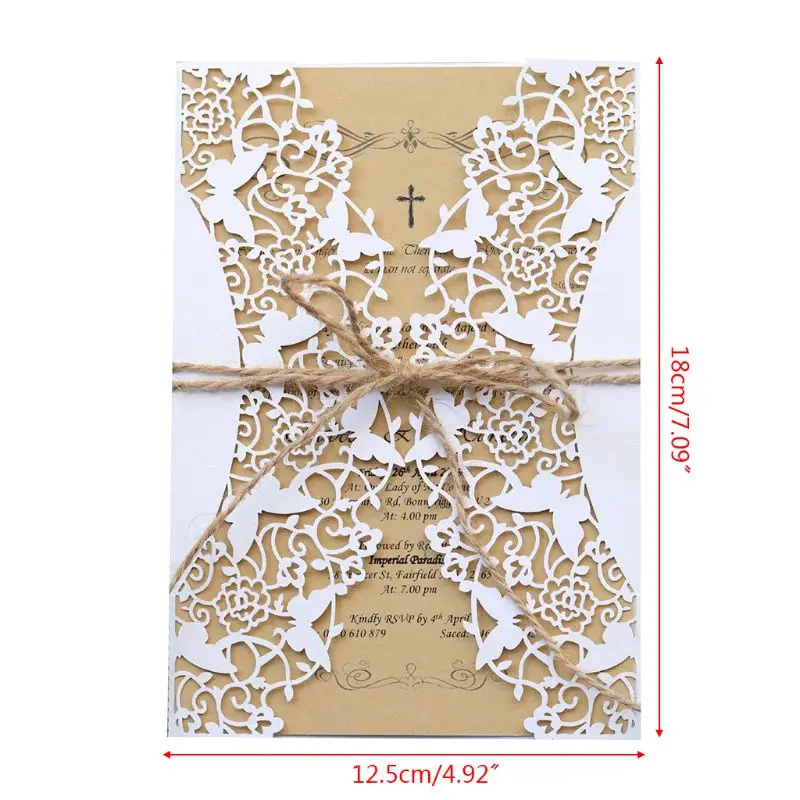 Новинка 2020 10 шт./компл. лазерная резка полые свадебные пригласительные открытки
