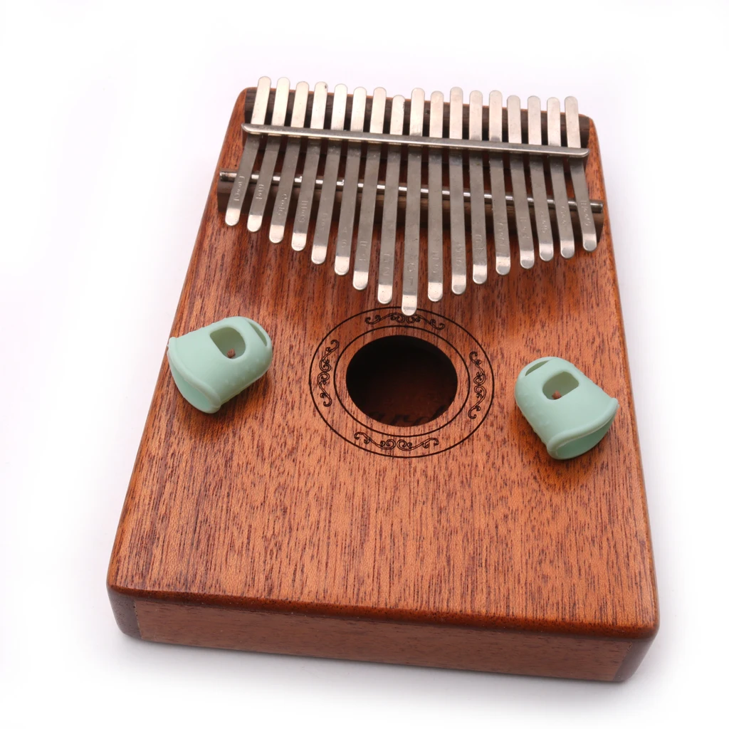 

2 pcs Soft Kalimba Finger Protector Thumb Picks Hole Desig Bass Guitar Finger Protectors for Beginner Light Green