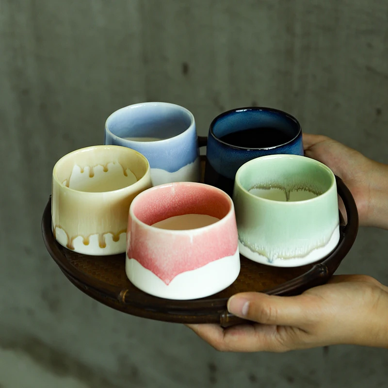 

big capacity colorful ceramic tea cup porcelain teacups chinese kung fu cup 200ml