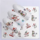 Переводная Фольга для ногтей, с изображением снежинки, деда мороза, 2021, Рождественская наклейка для ногтей, олень рождественское