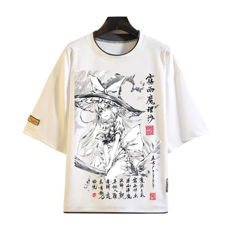 Футболки с рисунком Аниме Touhou Project для женщин и мужчин футболка косплея коротким