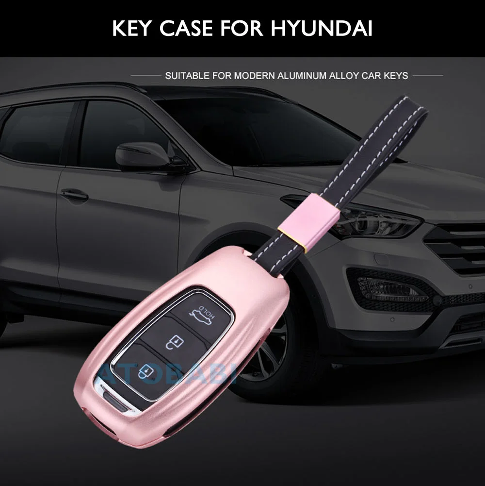 Алюминиевый сплав автомобильный чехол для ключей для hyundai Elantra ix35 Santa Fe умный БЕСКЛЮЧЕВОЙ пульт дистанционного брелока крышка брелок защитная сумка
