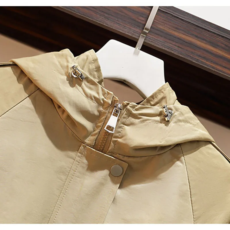 2020 Новый Модный тонкий Тренч для женщин весна осень с капюшоном верхняя одежда