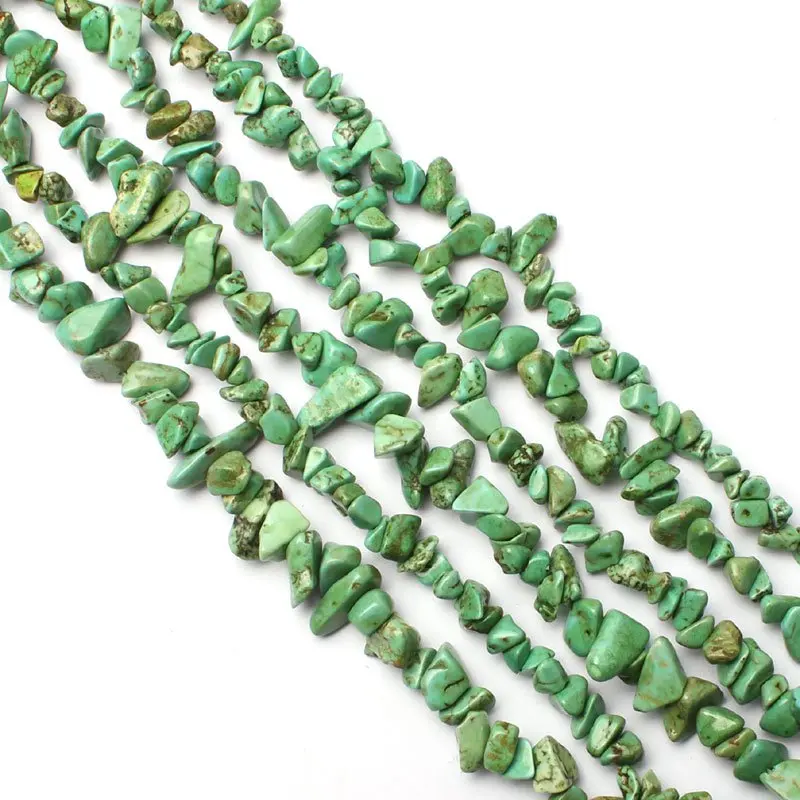 Green Turquoise Высокое качество 5-8 мм чип Форма 41 различные материалы натуральный камень DIY драгоценные камни ювелирные изделия свободные бусины 17 дюймов wj69 - Цвет: Green Turquoise