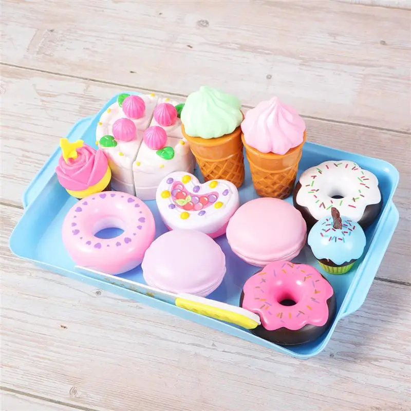 17 шт игрушки Моделирование торт пончики Печенье Мороженое набор столовых