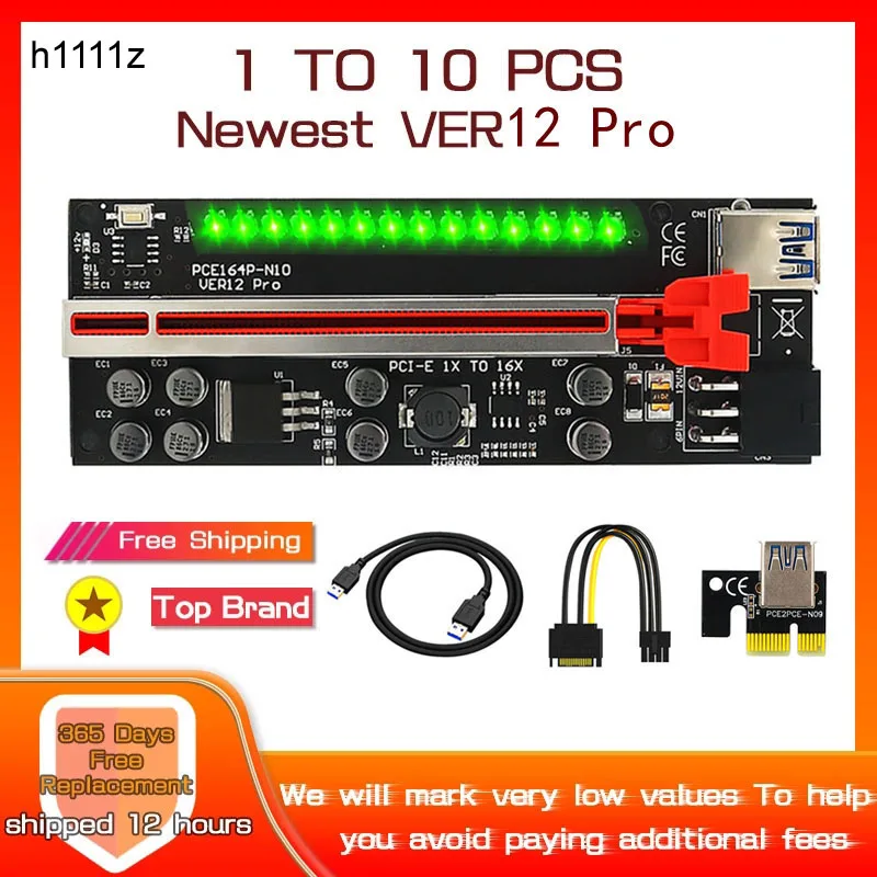 

1-10 шт., переходник PCIE для видеокарты, Графическая карта, графический процессор, Майнер биткоинов, Майнер USB 3,0, переходник для кабеля, PCI Express X16...