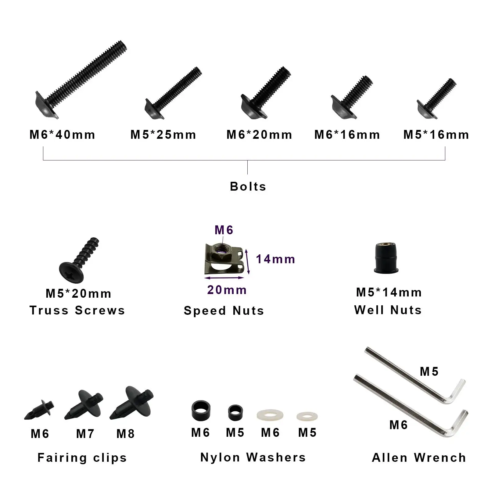 Подходит для Yamaha YZF R1 R6S R3 FZ6R XJR1300 FJR1300 комплектный Комплект болтов с обтекателем из