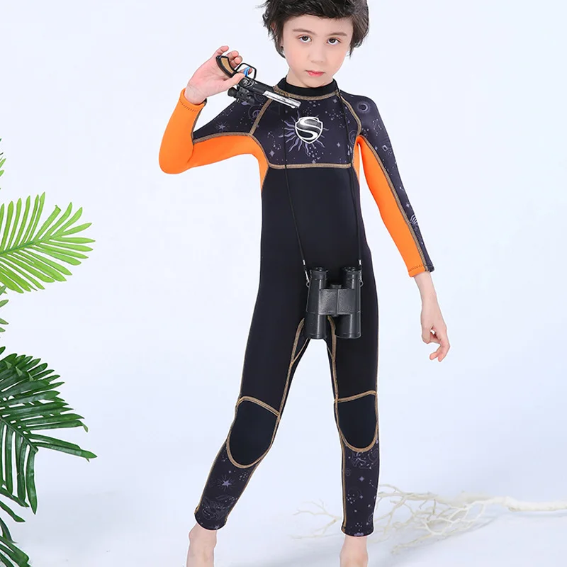 

Kids Wetsuit Neoprene 3mm Thick Long Sleeve One Piece UV Protection Sun Protection Sunsuit Wetsuit for Girls Boys Back Zip