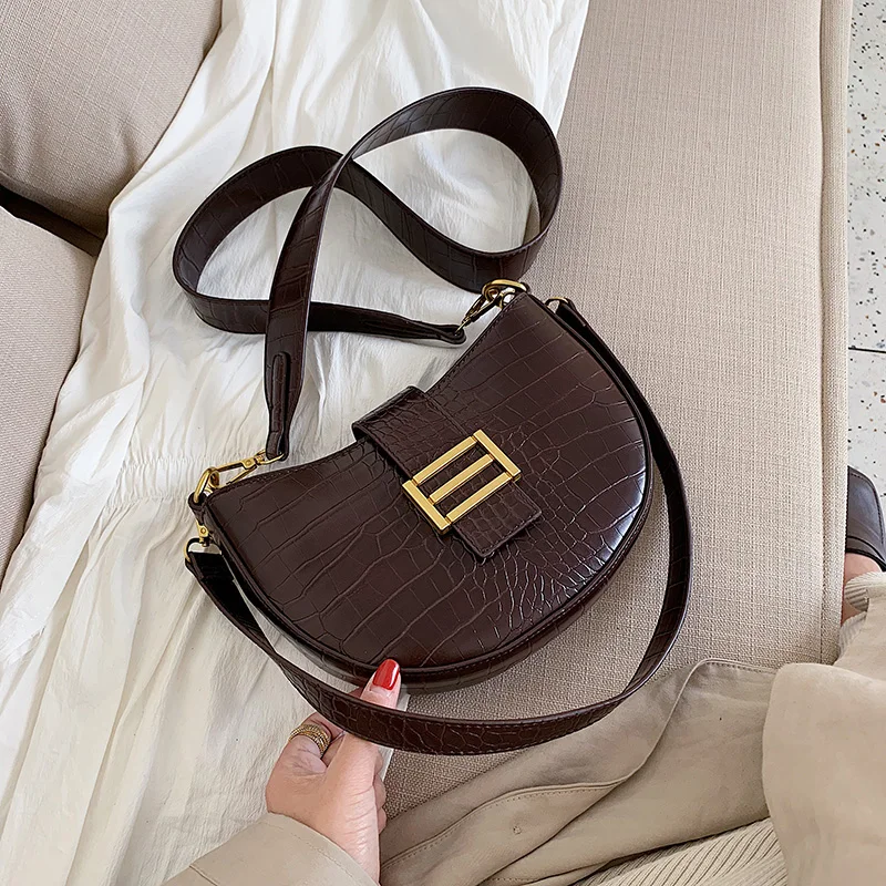 Женские сумки через плечо с узором под камень 2020 модная однотонная сумка