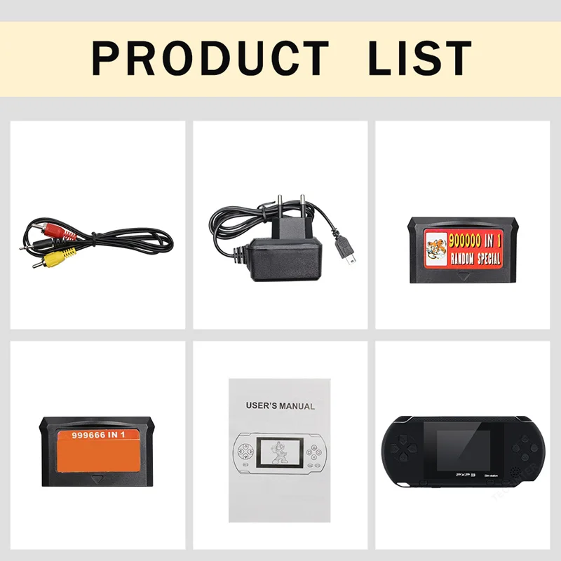 3 дюймовая 16 битная портативная игровая консоль PXP3 Slim Station с 2 бесплатными