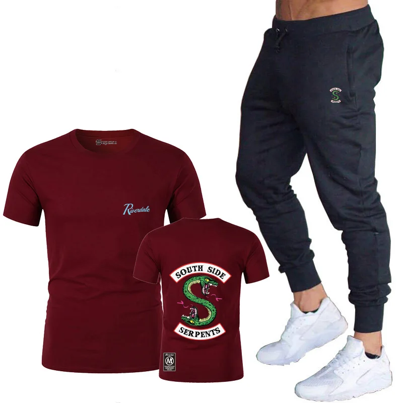

Men's sportswear summer 2021 new clothes sportswear two-piece T-shirt trousers brand track suit men's sportswear suit