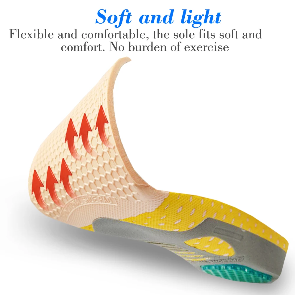 KOTLIKOFF Orthopedic Insoles Arch Support Pad For Plantar Fasciitis Orthotics Flat Foot Sole Pad For Shoes Insert Feet Care