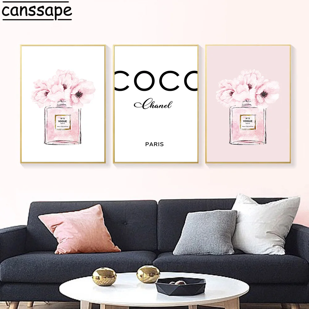Постер в виде флакона духов модное настенное искусство Картина на холсте с