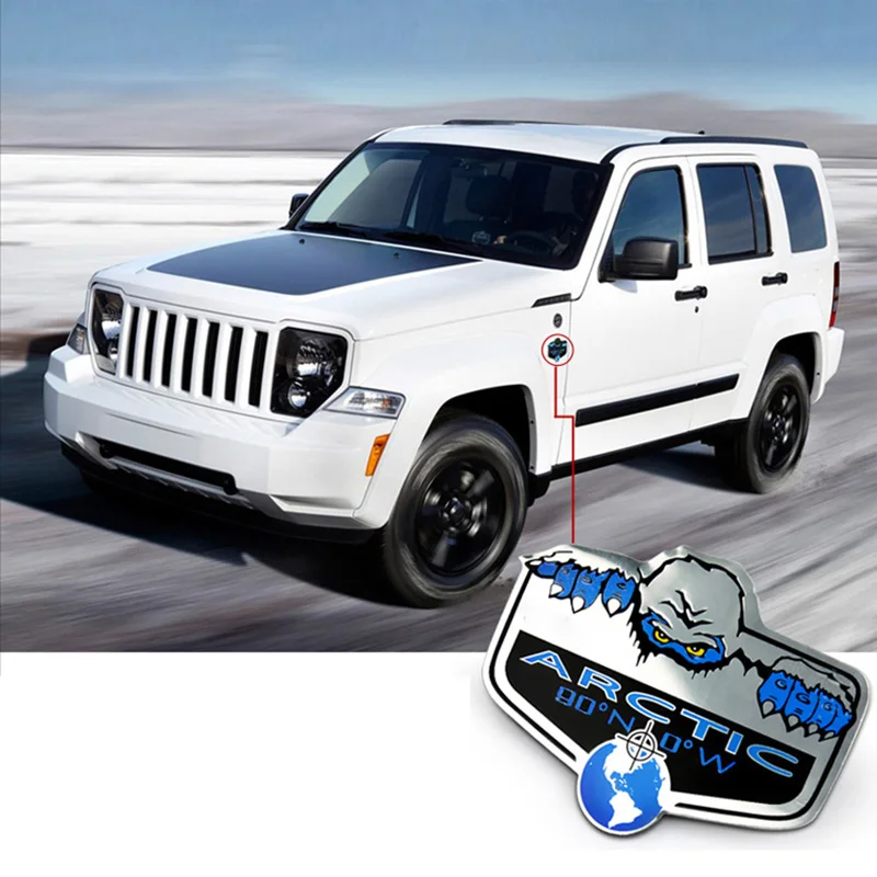 

Noizzy Arctic Car Sticker Auto Emblem Metal Chrome Blue Silver Tuning Accessories for Jeep Wrangler JK Renegade Compass Cherokee