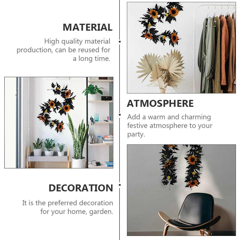 

Simulation Maple Leaf Hanging Silk Rattan Interior Wall Decoration