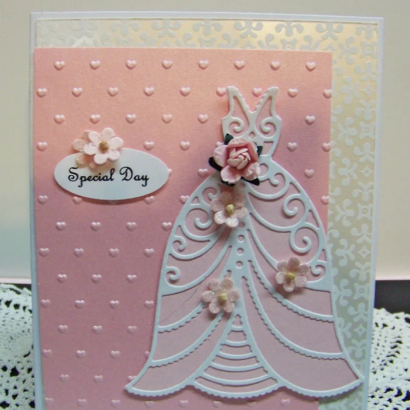 Необычное свадебное платье высечки для изготовления открыток выдолбленные