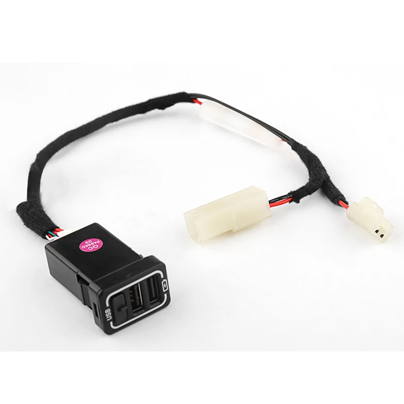 Car Dual USB Fast Charging Port 3.0A Panel Charger Adapter for Toyota corolla RAV4 Leivin |