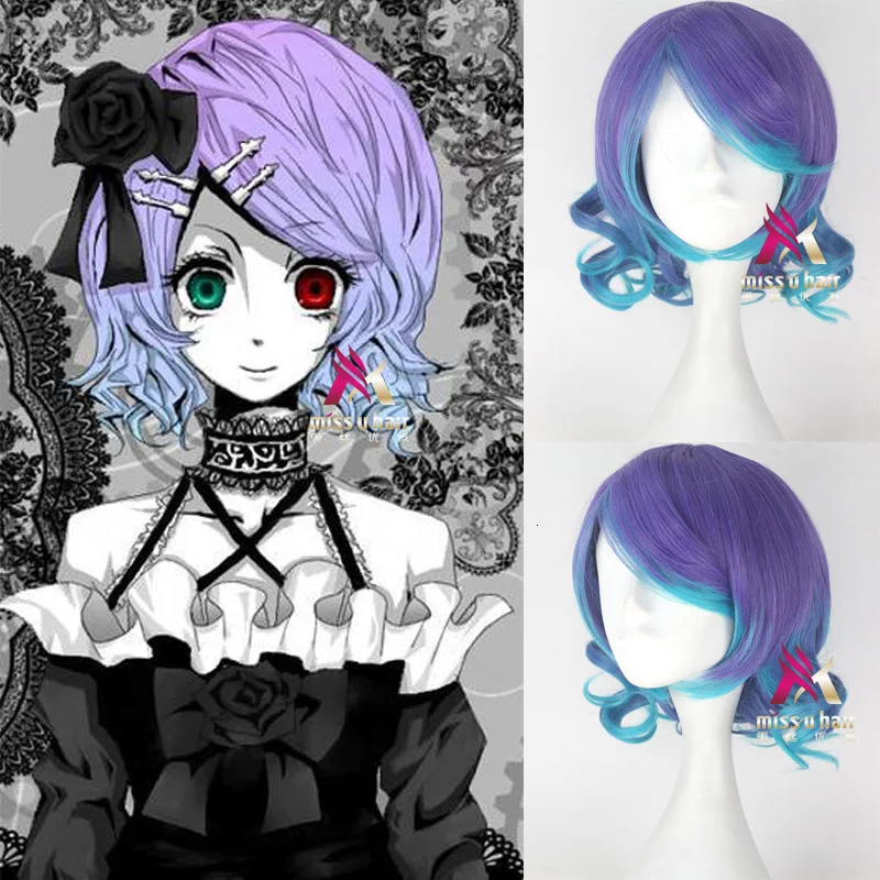 Vocaloid Хацунэ парик Мику Черный рок шутер сенбон закура карнавальный Длинные