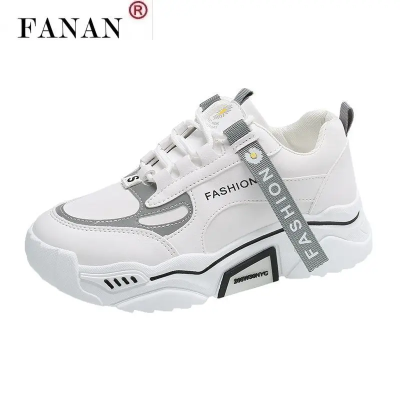 

2021 Autumn New Fashion Women's Vulcanized Shoes Lace Up Color Matching Platform Sneakers Women Casual Dad Shoes Zapatos Mujer