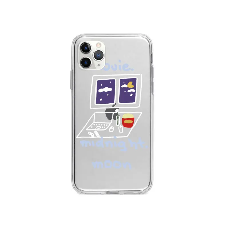 

Ins Japan South Korea Illustration Apple 12 Mobile Phone Case 11 Transparent X/XR Suitable for Xs Max Apple 78plus All-inclusive