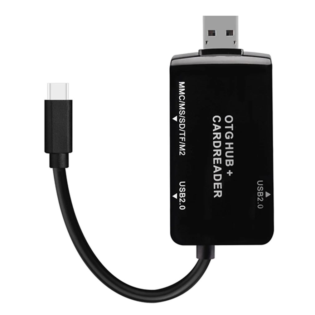 Универсальный OTG 2 порта USB2.0 концентратор с безопасной цифровой картой