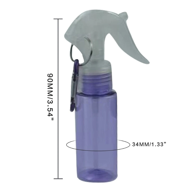 

Portable Plastic Spray Bottle Keychain Holder 60ml Empty Mist Spray Bottles for Cleaning Solutions Travel Size