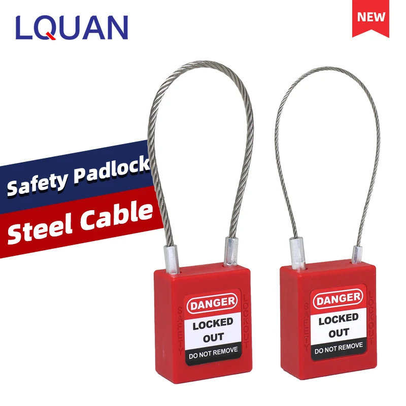 

10 Colors 175mm Shackle High Stainless Steel Cable Shackle Industrial Safety Padlock ABS Pad Lock