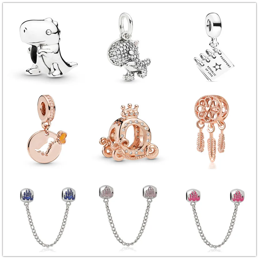 Новый снов Ловца замка цепь безопасности Динозавр Кристалл Кулон из бисера