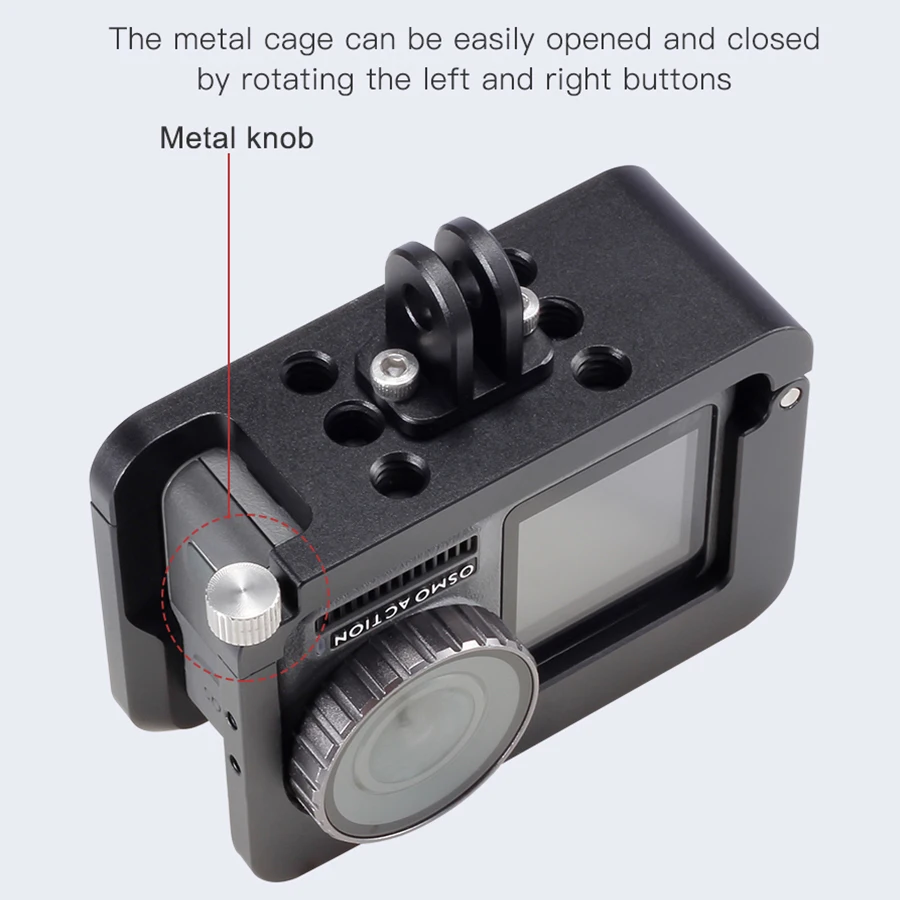 Клетка для камеры Vlog с двумя холодными ботинками защиты микрофона металлический